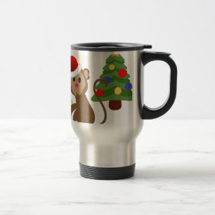 santa claus monkey emoji travel mug