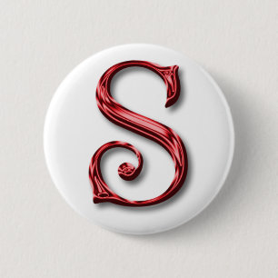 Santa Claus Monogram Initial Christmas Holidays 6 Cm Round Badge