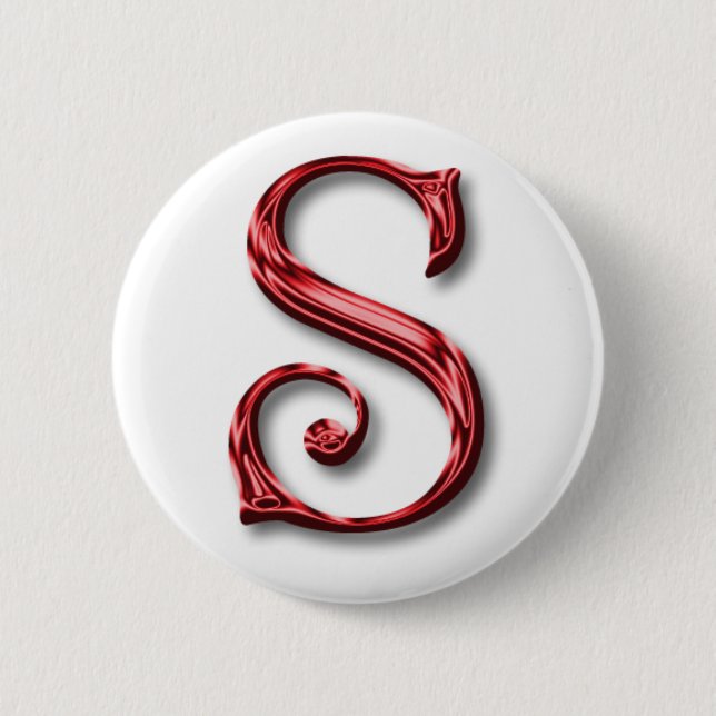 Santa Claus Monogram Initial Christmas Holidays 6 Cm Round Badge (Front)
