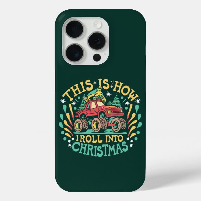 Santa Claus Monster Truck Boys Xmas Christmas Case-Mate iPhone Case (Back)