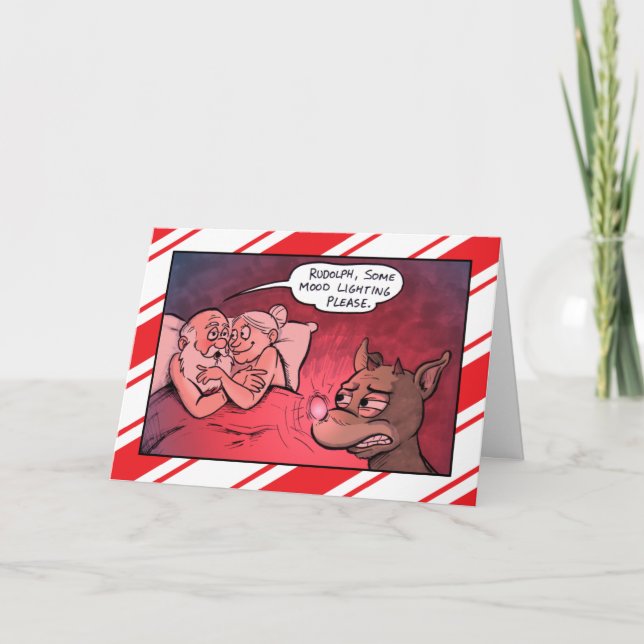 Santa Claus Mood Lighting Christmas Card (Front)