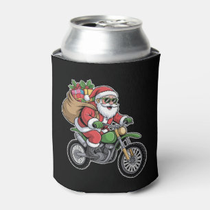 Santa Claus Motorcycle Christmas Xmas Bag Ride Can Cooler