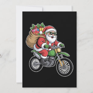 Santa Claus Motorcycle Christmas Xmas Bag Ride Invitation