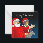 Santa Claus, Mrs. Claus and Rudolph the reindeer Card<br><div class="desc">Santa Claus,  Mrs. Claus and Rudolph the reindeer wish everyone a Merry Christmas and a Happy New Year.</div>