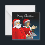 Santa Claus, Mrs. Claus and Rudolph the reindeer Card<br><div class="desc">Santa Claus,  Mrs. Claus and Rudolph the reindeer wish everyone a Merry Christmas and a Happy New Year.</div>