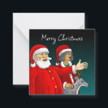 Santa Claus, Mrs. Claus and Rudolph the reindeer Card<br><div class="desc">Santa Claus,  Mrs. Claus and Rudolph the reindeer wish everyone a Merry Christmas and a Happy New Year.</div>