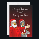 Santa Claus, Mrs. Claus and Rudolph the reindeer Holiday Card<br><div class="desc">Santa Claus,  Mrs. Claus and Rudolph the reindeer wish everyone a Merry Christmas and a Happy New Year.</div>