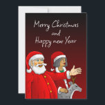 Santa Claus, Mrs. Claus and Rudolph the reindeer Holiday Card<br><div class="desc">Santa Claus,  Mrs. Claus and Rudolph the reindeer wish everyone a Merry Christmas and a Happy New Year.</div>