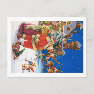 SANTA CLAUS & MRS. CLAUS AT THE NORTH POLE HOLIDAY POSTCARD