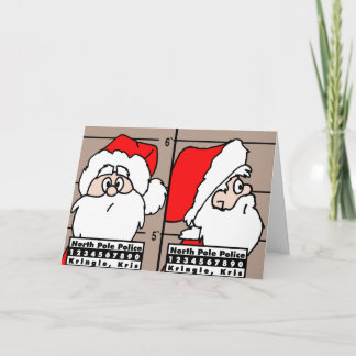 Santa Claus Mug Shot Christmas Card