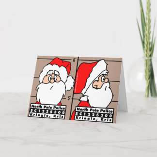 Santa Claus Mug Shot Christmas Card