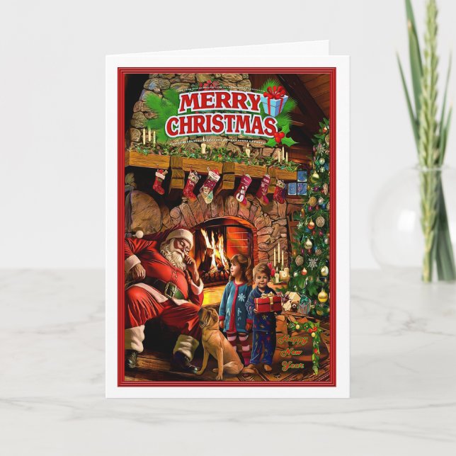 Santa Claus napping Card (Front)