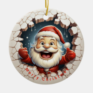 Santa Claus  Naughty or Nice Christmas Ceramic Tree Decoration