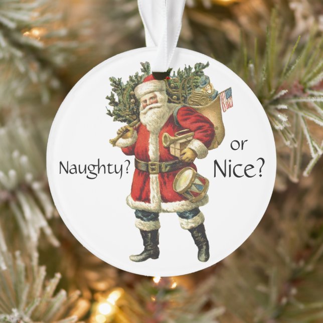 Santa Claus - Naughty or Nice Christmas Ornament (Tree)