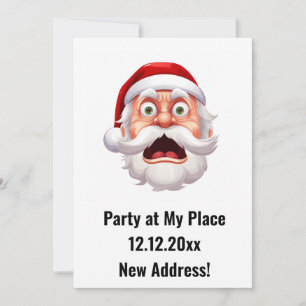 Santa Claus New Address Christmas Party Invitation