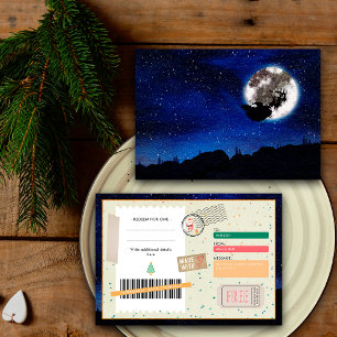 Santa Claus Night Sky Christmas Ticket Gift Coupon