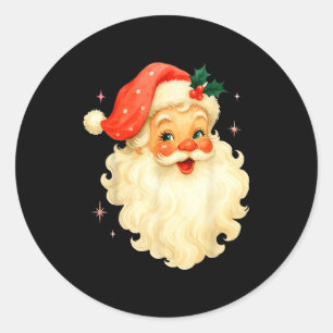 Santa Claus Nk Christmas Face Old Xmas Vintage Nk  Classic Round Sticker