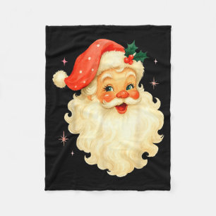 Santa Claus Nk Christmas Face Old Xmas Vintage Nk  Fleece Blanket