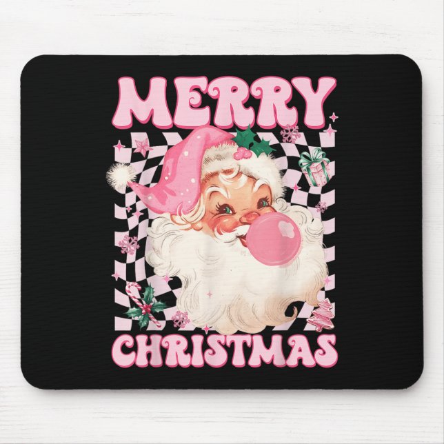 Santa Claus Nk Sungles Blowing Bubble Gum Christma Mouse Mat (Front)