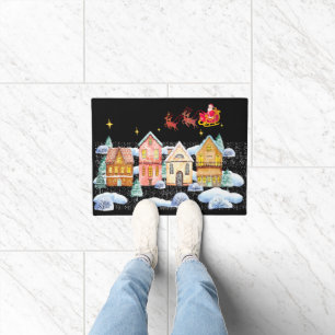 Santa Claus North Pole Christmas Village Doormat