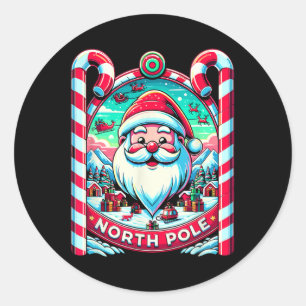 Santa Claus North Pole Merry Christmas Festive Xma Classic Round Sticker