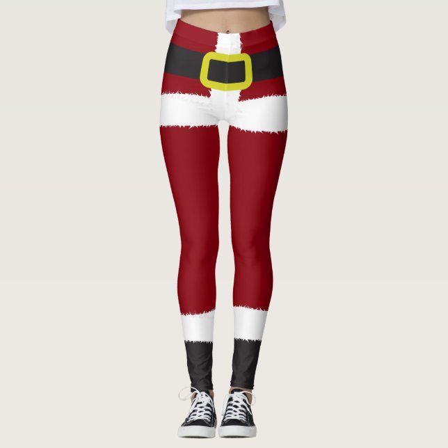Santa Claus Novelty Christmas Leggings (Front)