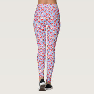 Santa Claus Novelty Pastel Blue Party Leggings