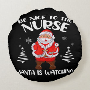 Santa Claus Nurse Round Cushion