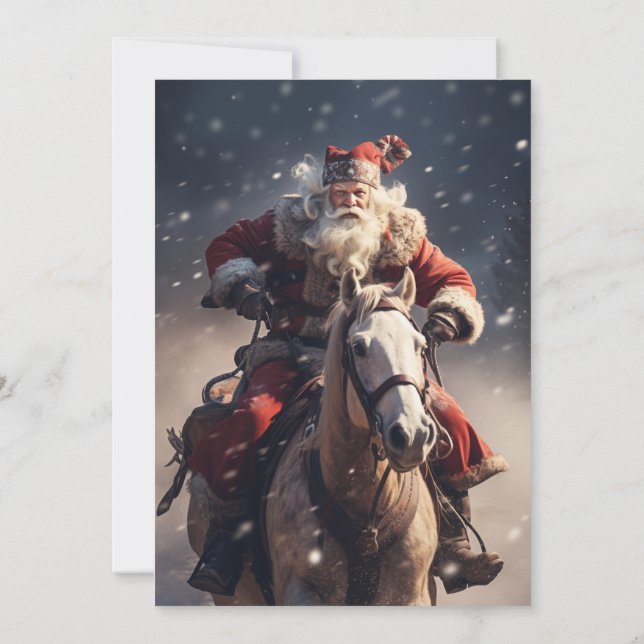 Santa Claus on a Horse Invitation (Back)