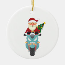 Santa claus on a motorbike