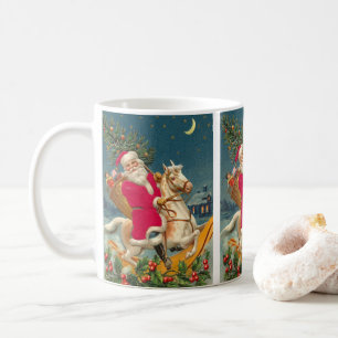 Santa Claus on a wooden horse Coffee Mug