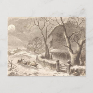 Santa Claus on Christmas Eve Holiday Postcard