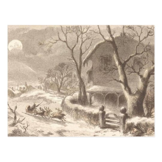 Santa Claus on Christmas Eve Postcard