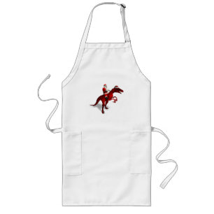 Santa Claus On Dino Long Apron