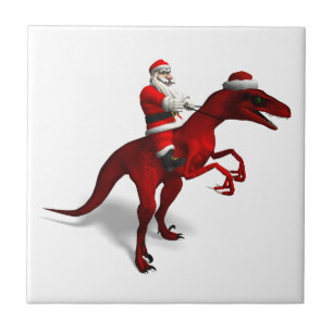 Santa Claus On Dino Tile