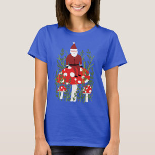 Santa Claus on Magical Mushroom Xmas T-Shirt