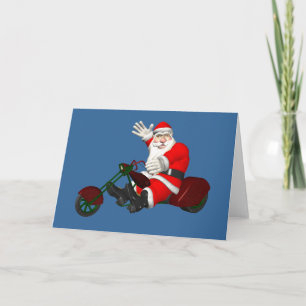 Santa Claus On Motor Trike Holiday Card