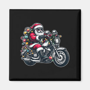 Santa Claus On Motorcycle Funny Biker Christmas Xm Magnet