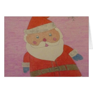 Santa Claus on Pink Christmas Card