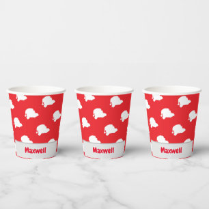 Santa Claus on red Paper Cups