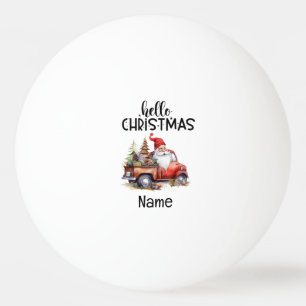 Santa Claus on red truck Ping Pong Ball