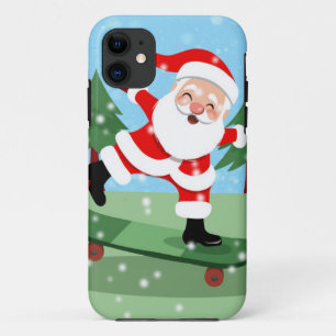 Santa claus on skateboard iPhone 11 case