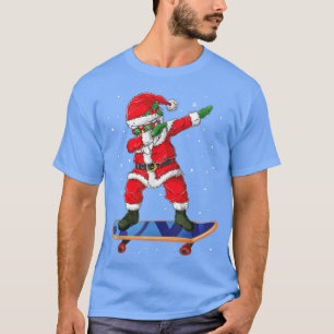 Santa Claus On Skateboard Funny Dabbing for boys k T-Shirt