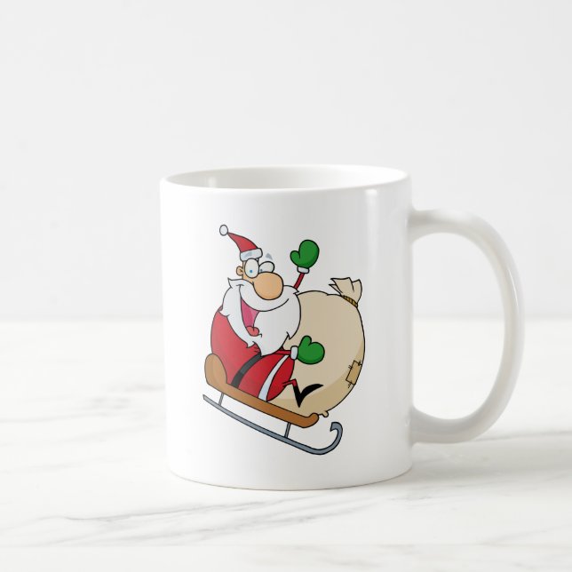 Santa Claus on Sleigh Coffee Mug (Right)