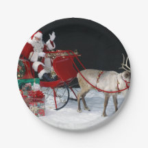 Santa Claus on sleigh with presents
