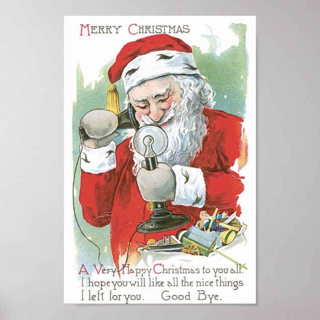 Santa Claus on Telephone Poster (Front)