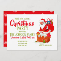 Santa Claus on the roof cartoon         