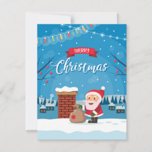 Santa Claus on the roof Holiday Card