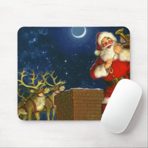 Santa Claus on the roof Mouse Mat