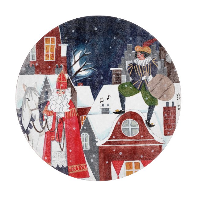 Santa Claus on the roofs of Amsterdam Cutting Board (Front)